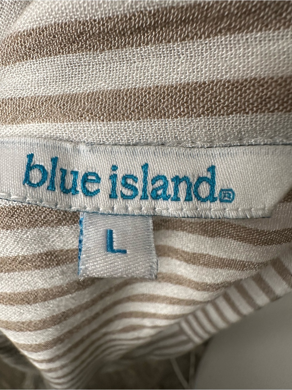 Blue Island Striped Roll Tab Tunic Shirt Dress Cover Up Size L - Picture 8 of 8